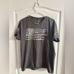 Grunt Style Patriotic Graphic Print Flag T-shirt Sz L. F-199